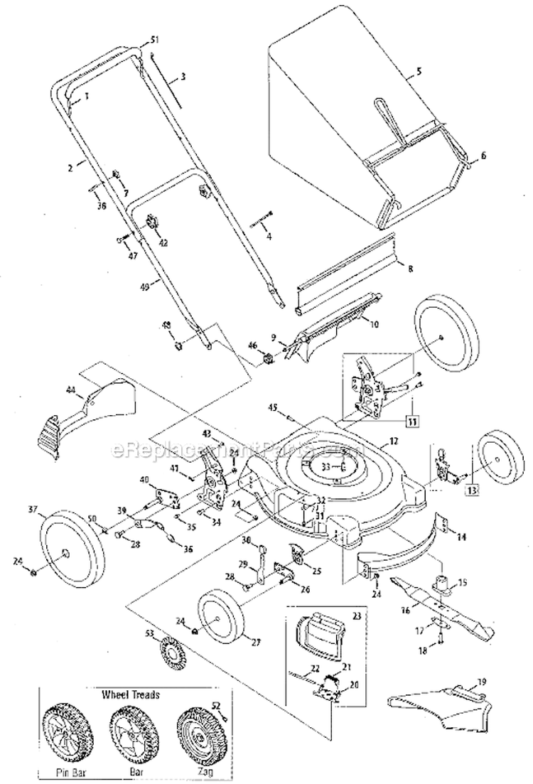 Page A Diagram and Parts List for 11A-544E029  Yard Machines Lawn Mower
